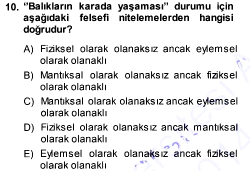 Epistemoloji 2013-2014 Ara Sınav - 10. soru