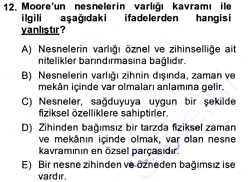 Epistemoloji 2013-2014 Ara Sınav - 12. soru