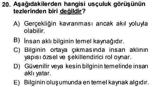 Epistemoloji 2013-2014 Ara Sınav - 20. soru