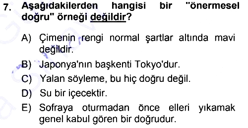 Epistemoloji 2014-2015 Ara Sınav - 7. soru