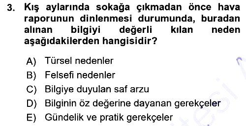 Epistemoloji 2015-2016 Ara Sınav - 3. soru