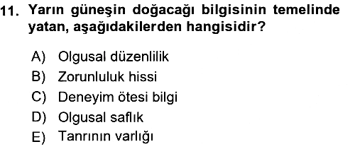 Epistemoloji 2015-2016 Ara Sınav - 11. soru