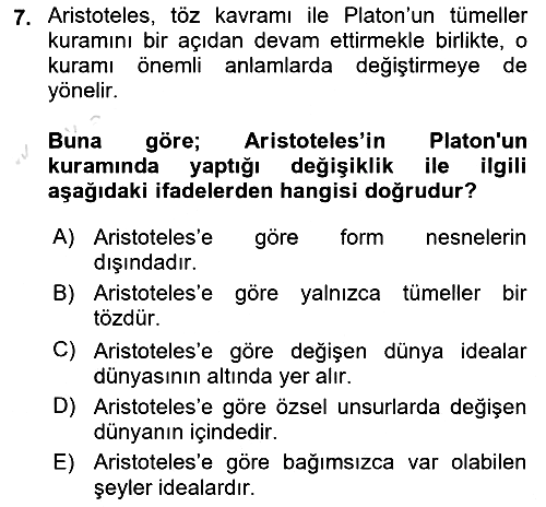 Epistemoloji 2016-2017 Ara Sınav - 7. soru