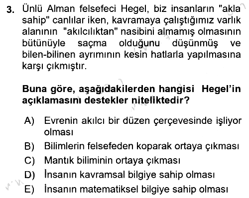 Epistemoloji 2017-2018 Ara Sınav - 3. soru