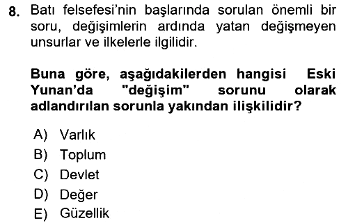 Epistemoloji 2018-2019 Ara Sınav - 8. soru