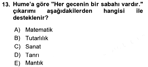 Epistemoloji 2018-2019 Ara Sınav - 13. soru