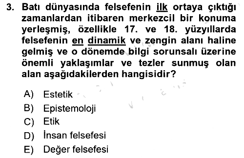 Epistemoloji 2019-2020 Ara Sınav - 3. soru