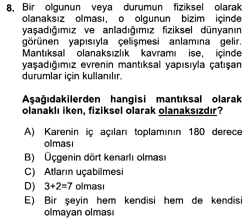 Epistemoloji 2019-2020 Ara Sınav - 8. soru