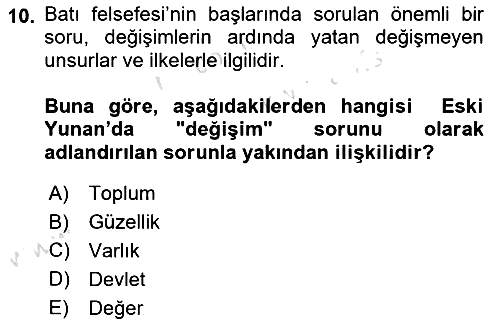 Epistemoloji 2019-2020 Ara Sınav - 10. soru