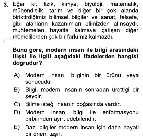 Epistemoloji 2021-2022 Ara Sınav - 3. soru