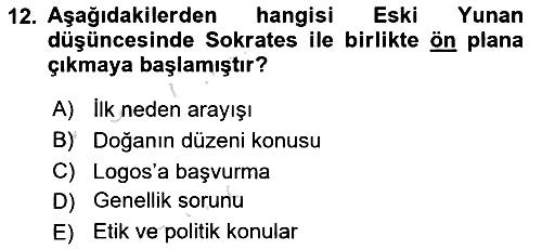Epistemoloji 2021-2022 Ara Sınav - 12. soru