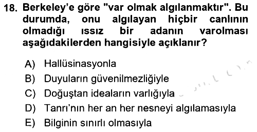 Epistemoloji 2022-2023 Ara Sınav - 18. soru