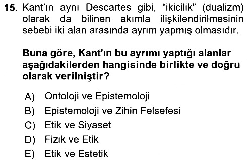 Epistemoloji 2023-2024 Ara Sınav - 15. soru