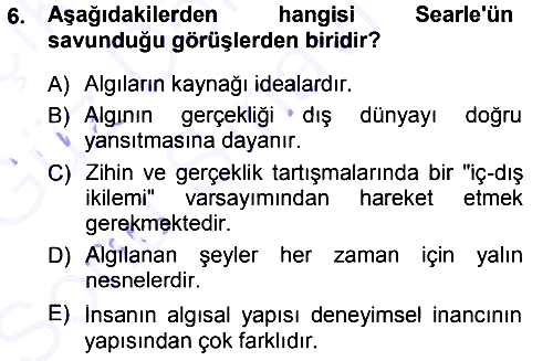 Epistemoloji 2012-2013 Dönem Sonu Sınavı - 6. soru