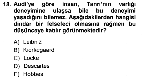 Epistemoloji 2012-2013 Dönem Sonu Sınavı - 18. soru