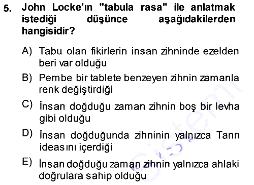 Epistemoloji 2013-2014 Dönem Sonu Sınavı - 5. soru
