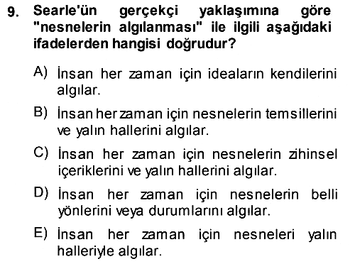 Epistemoloji 2013-2014 Dönem Sonu Sınavı - 9. soru