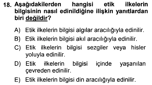 Epistemoloji 2013-2014 Dönem Sonu Sınavı - 18. soru