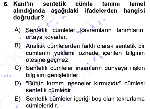 Epistemoloji 2015-2016 Dönem Sonu Sınavı - 6. soru