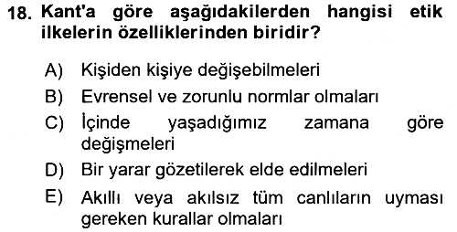 Epistemoloji 2015-2016 Dönem Sonu Sınavı - 18. soru