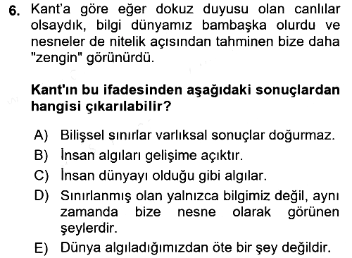 Epistemoloji 2017-2018 Dönem Sonu Sınavı - 6. soru