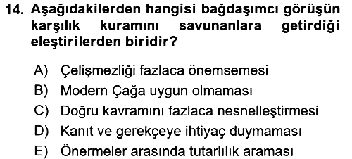 Epistemoloji 2017-2018 Dönem Sonu Sınavı - 14. soru