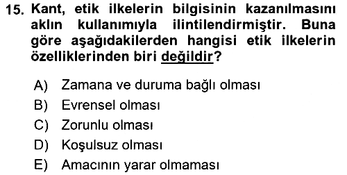 Epistemoloji 2017-2018 Dönem Sonu Sınavı - 15. soru