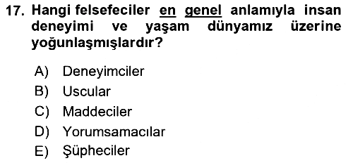 Epistemoloji 2022-2023 Dönem Sonu Sınavı - 17. soru