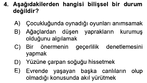 Epistemoloji 2018-2019 Yaz Okulu Sınavı - 4. soru