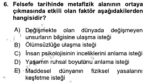 Epistemoloji 2018-2019 Yaz Okulu Sınavı - 6. soru
