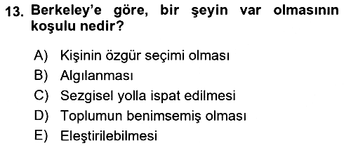 Epistemoloji 2021-2022 Yaz Okulu Sınavı - 13. soru