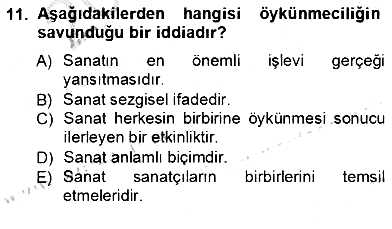 Estetik ve Sanat Felsefesi 2012-2013 Ara Sınav - 11. soru