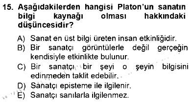 Estetik ve Sanat Felsefesi 2012-2013 Ara Sınav - 15. soru