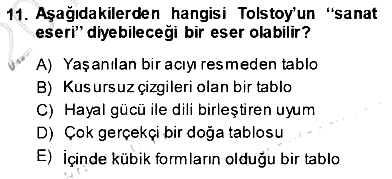 Estetik ve Sanat Felsefesi 2013-2014 Ara Sınav - 11. soru