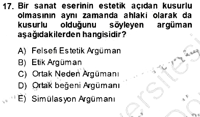 Estetik ve Sanat Felsefesi 2013-2014 Ara Sınav - 17. soru