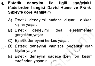 Estetik ve Sanat Felsefesi 2014-2015 Ara Sınav - 4. soru
