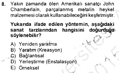 Estetik ve Sanat Felsefesi 2014-2015 Ara Sınav - 8. soru
