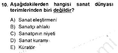 Estetik ve Sanat Felsefesi 2014-2015 Ara Sınav - 10. soru