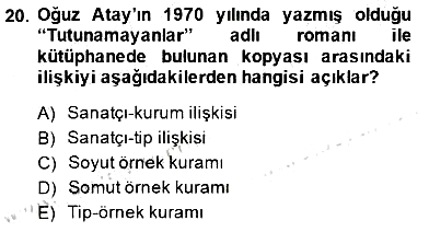 Estetik ve Sanat Felsefesi 2014-2015 Ara Sınav - 20. soru