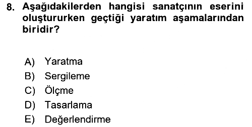 Estetik ve Sanat Felsefesi 2016-2017 Ara Sınav - 8. soru