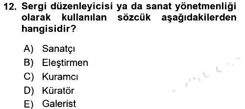 Estetik ve Sanat Felsefesi 2016-2017 Ara Sınav - 12. soru