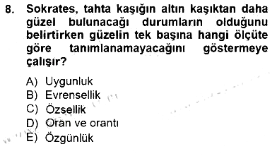 Estetik ve Sanat Felsefesi 2012-2013 Dönem Sonu Sınavı - 8. soru