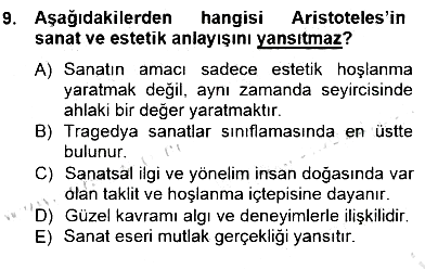 Estetik ve Sanat Felsefesi 2012-2013 Dönem Sonu Sınavı - 9. soru