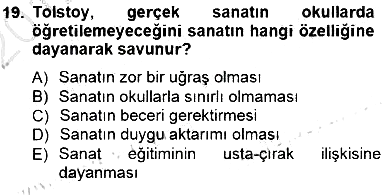 Estetik ve Sanat Felsefesi 2012-2013 Dönem Sonu Sınavı - 19. soru