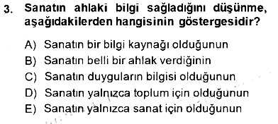 Estetik ve Sanat Felsefesi 2014-2015 Dönem Sonu Sınavı - 3. soru