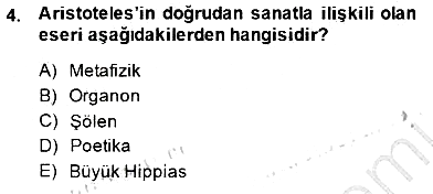Estetik ve Sanat Felsefesi 2014-2015 Dönem Sonu Sınavı - 4. soru