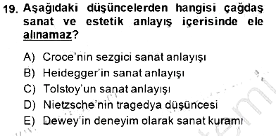 Estetik ve Sanat Felsefesi 2014-2015 Dönem Sonu Sınavı - 19. soru