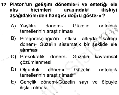 Estetik ve Sanat Felsefesi 2015-2016 Dönem Sonu Sınavı - 12. soru