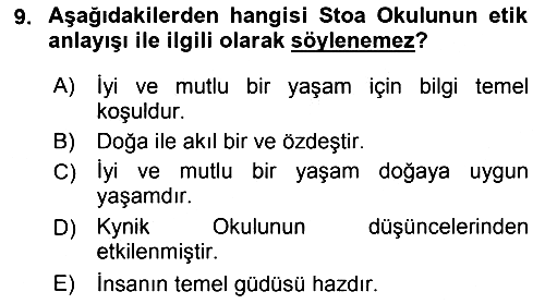 Etik 2018-2019 3 Ders Sınavı - 9. soru