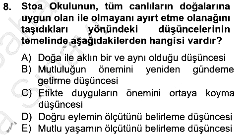 Etik 2012-2013 Ara Sınav - 8. soru